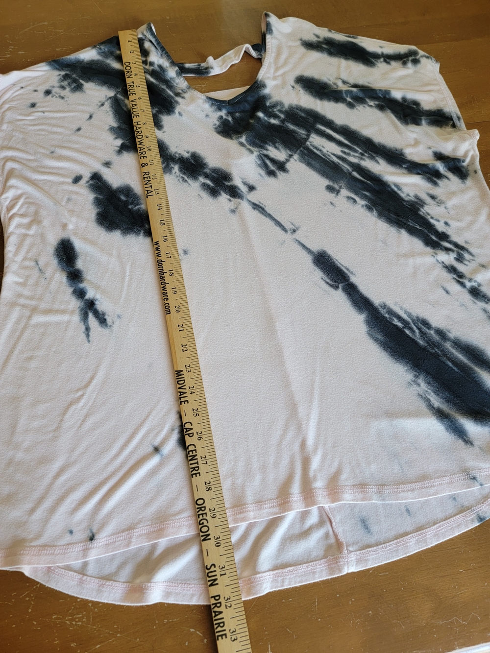 Lane Bryant Livi Pink & Black Tie-Dye V-Neck Tunic With Cut Out Back 22/24 EUC - Picture 10 of 11